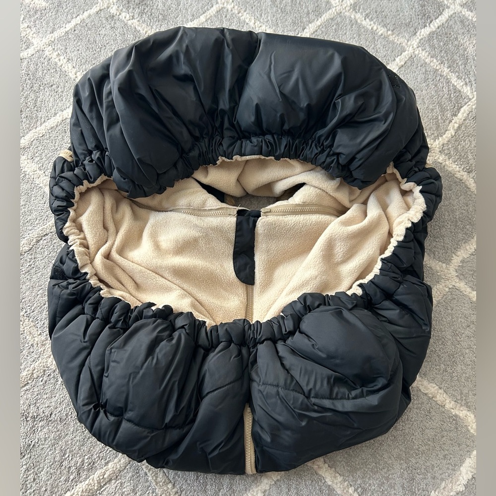 7AM Enfant Cocoon - Black w/ Faux Fur Trim - Picture 2 of 7